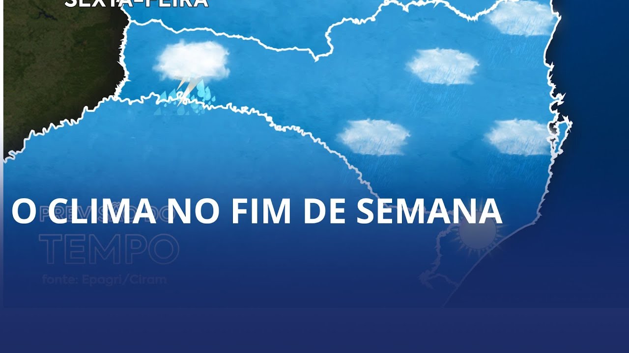 A partir da tarde podem ocorrer pancadas isoladas de chuva em quase todas as regiões catarinenses