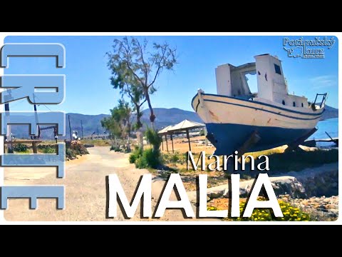 Crete, Malia Port Off Season, Greece - Kréta, Malia prístav a cesta popri pobreží mimo sezóny