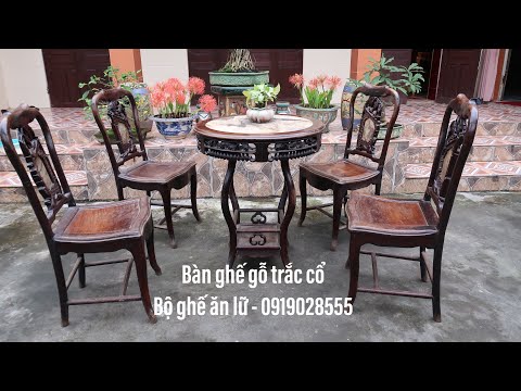 Bộ bàn ghế gỗ trắc trúc nữ cổ đồ Tàu xịn - Đồ Gỗ Loan Thiện sưu tầm 2019