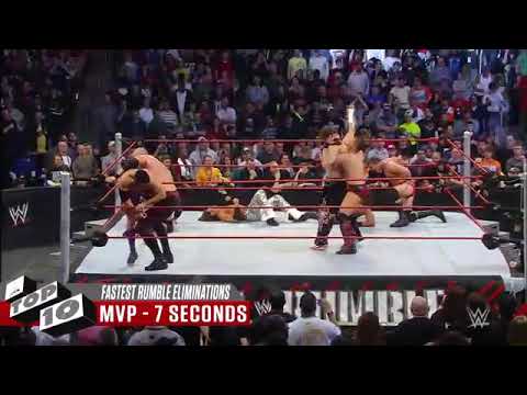 Wwe fastest  roual rumble elimination