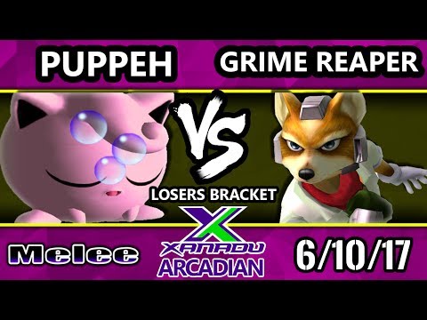 Melee - Puppeh (Jigglypuff) Vs. Grime Reaper (Fox) Spring Arcadian Losers Bracket