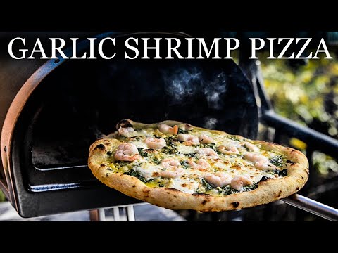 [No Music] Garlic Shrimp Pizza Recipe | Shrimp Flatbread Pizza Recipe With White Parsley Sauce