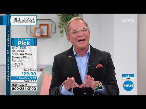 Bellezza 500 Lira Coin Bronze Flip Pendant