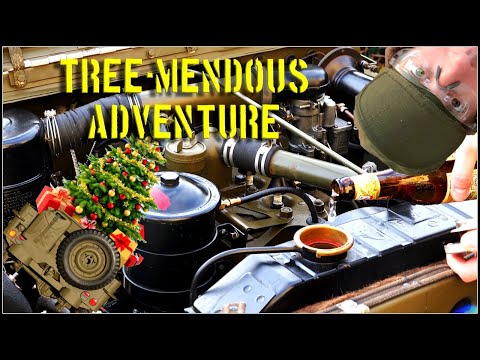 The WW2 jeep is the best vehicle to Collect your Christmas Tree!