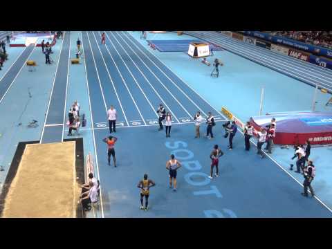 Men's 60 m final at Sopot IAAF 2014