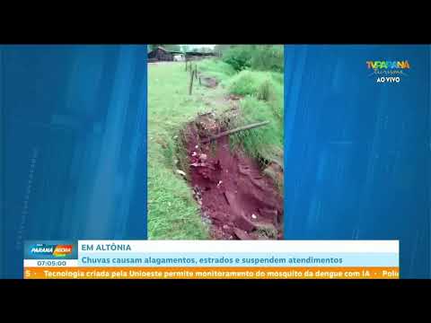 Em Altonia: Chuvas causam alagamento, estragos e suspendem atendimentos.