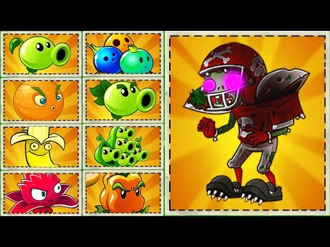 All Free Plants Max Levels Power-Up vs All-Star Zombie - PVZ 2 Gameplay