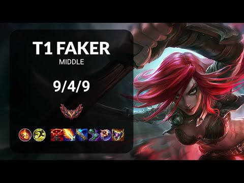T1 Faker Katarina vs Taliyah MIDDLE - KR GRANDMASTER Patch 15.9