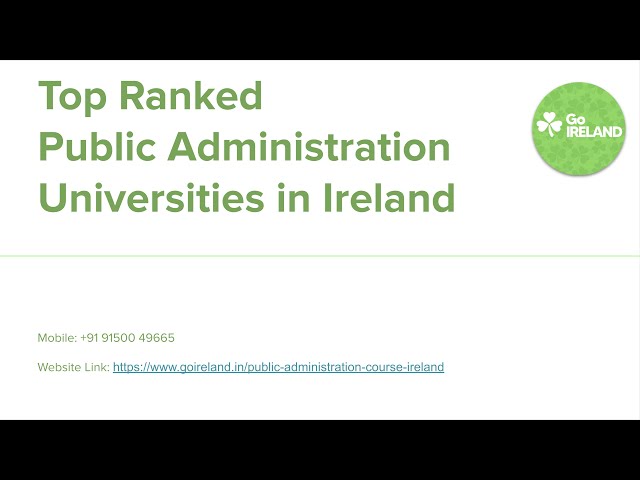 Public Administration Universities in Ireland