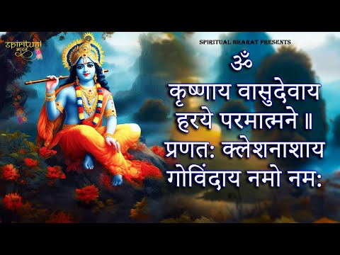 KRISHANAYA VASUDEVAYA 108 Times |ॐ कृष्णाय वासुदेवाय हरये परमात्मने | Krishna Mantra