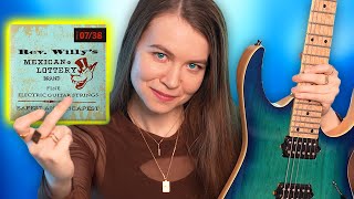 Video thumbnail for Trying the Lightest Guitar Strings (they feel incredible!) by Rachelf