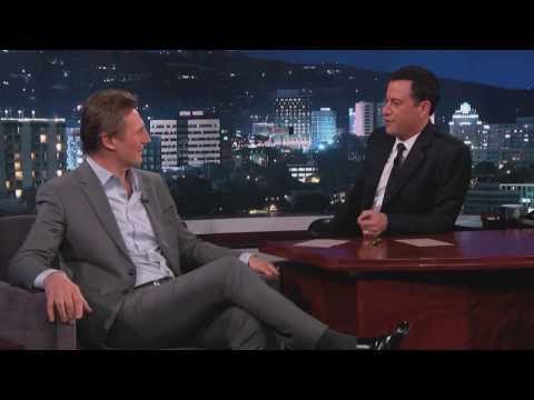 Thumbnail of the video: Jimmy Kimmel and Liam Neeson talk about the upcoming Manny Pacquiao documentary