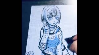 描いてるところ下書き編。 #イラストメイキング