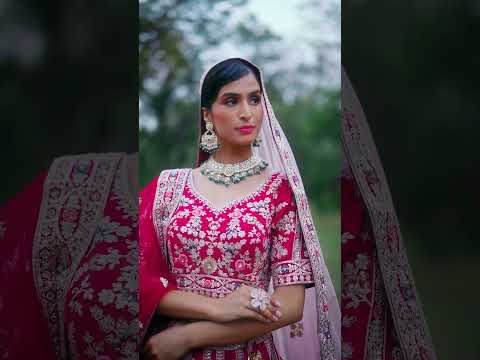 Pink Pure silk Moti, Sequins embroidery Semi-Stitched Bridel Lehenga choli & Dupatta