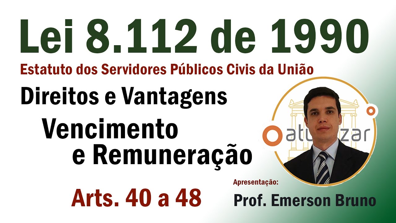Lei 8.112/90  - Arts. 40 a 48 (Vencimento e Remuneração)