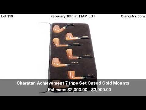 Charatan Achievement 7 Pipe Set Cased Gold Mounts