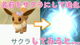 イーブイの名前を「サクラ」にして進化してみると…【ポケモンGO】