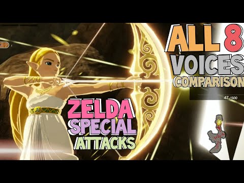 Princess Zelda Special Attacks All 8 Voices Comparison - Hyrule Warriors: Age of Calamity