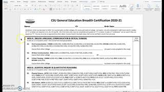 How to Read the CSU GE Breadth Certification