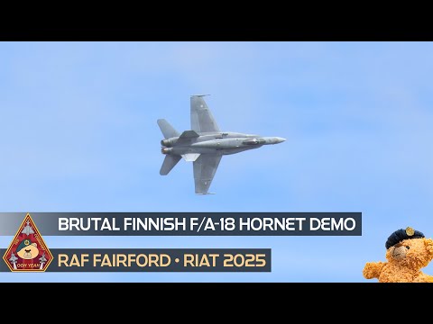 AGGRESSIVE FINNISH AIR FORCE F/A-18 HORNET DEMO • RAF FAIRFORD RIAT 2025