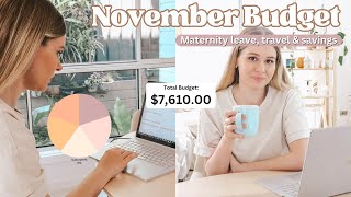 NOVEMBER Budget With Me 💸 Maternity Leave, Travel & Savings