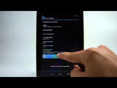 como activar el modo desarrollador/programador en Nexus 7 - Android Jelly Bean 4.2