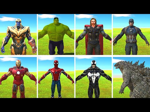 GODZZILLA 2012 vs MARVEL - Animal Revolt Battle Simulator