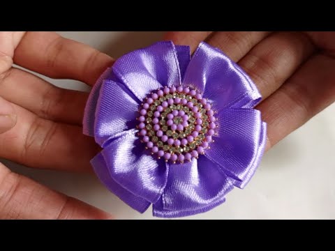 Ribbon flowers || How to make ribbon flowers || Clothe flower making || Aneela Fashion's