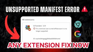 Fix Unsupported Manifest Version in Chrome | Extensions Not Working | 