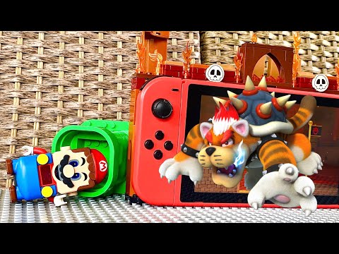 Lego Cat Mario enters the Nintendo Switch - Meowser’s Castle to save Peach. Will he succeed?