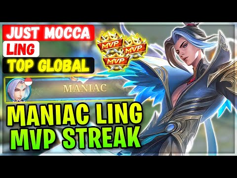 MANIAC LING LEGENDARY MVP STREAK [ Top Global Ling ] Just Mocca - Mobile Legends Emblem And Build