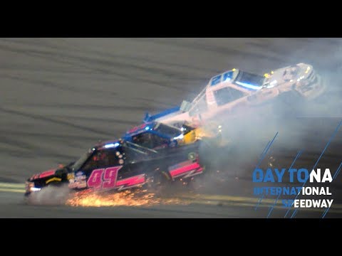 Big wreck involving three trucks in Stage 2 at Daytona