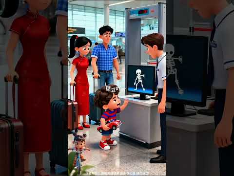 Bộ xương ở trong máy kiểm tra an ninh sân bay? gia đình na tra đi đâu #natra #hoathinh #ngaobinh