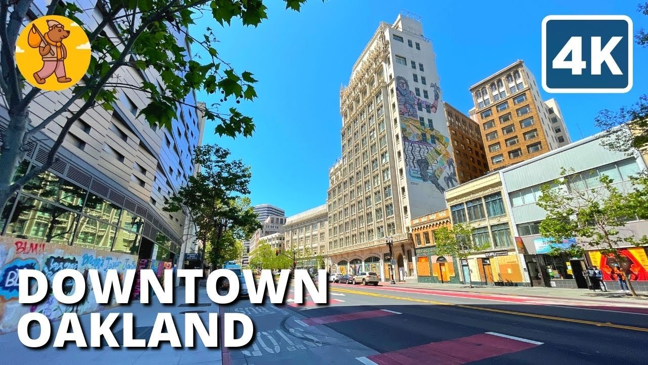 Immersive street-level walking tour through Oakland, CA, United States, showcasing authentic urban landscapes, local architecture, and the vibrant atmosphere of the city's neighborhoods