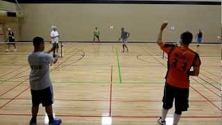 Pickleball 2012 SeaTac Mens 5.0 Doubles 4th round Joe Valenti and Fernando R. vs. W. Khan, Rik Young