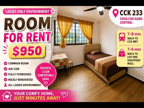233 Choa Chu Kang Central, 233 Choa Chu Kang Central, Room Rental, 120 sqft, HDB Flat For Rent, by Roza Sure Bagus, 500029551 - PropertyGuru.com.sg