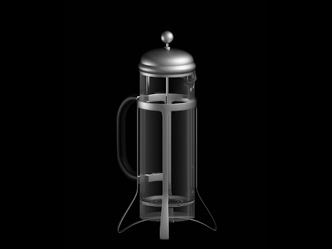 Modeling french press glass teapot blender3d