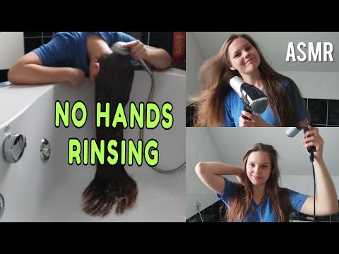 ASMR Hair Wash, Hair Brushing, Blow Drying my Hair (requested)
