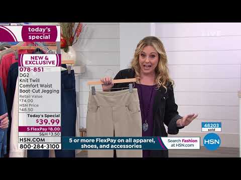 DG2 by Diane Gilman Stretch Knit Twill BootCut Jegging  ...