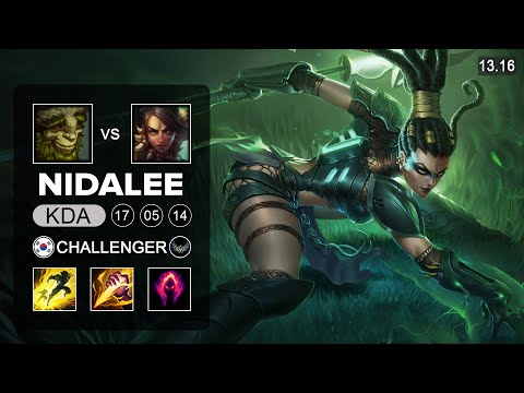 Nidalee vs Ivern Jungle - KR Challenger - Patch 13.16 Season 13