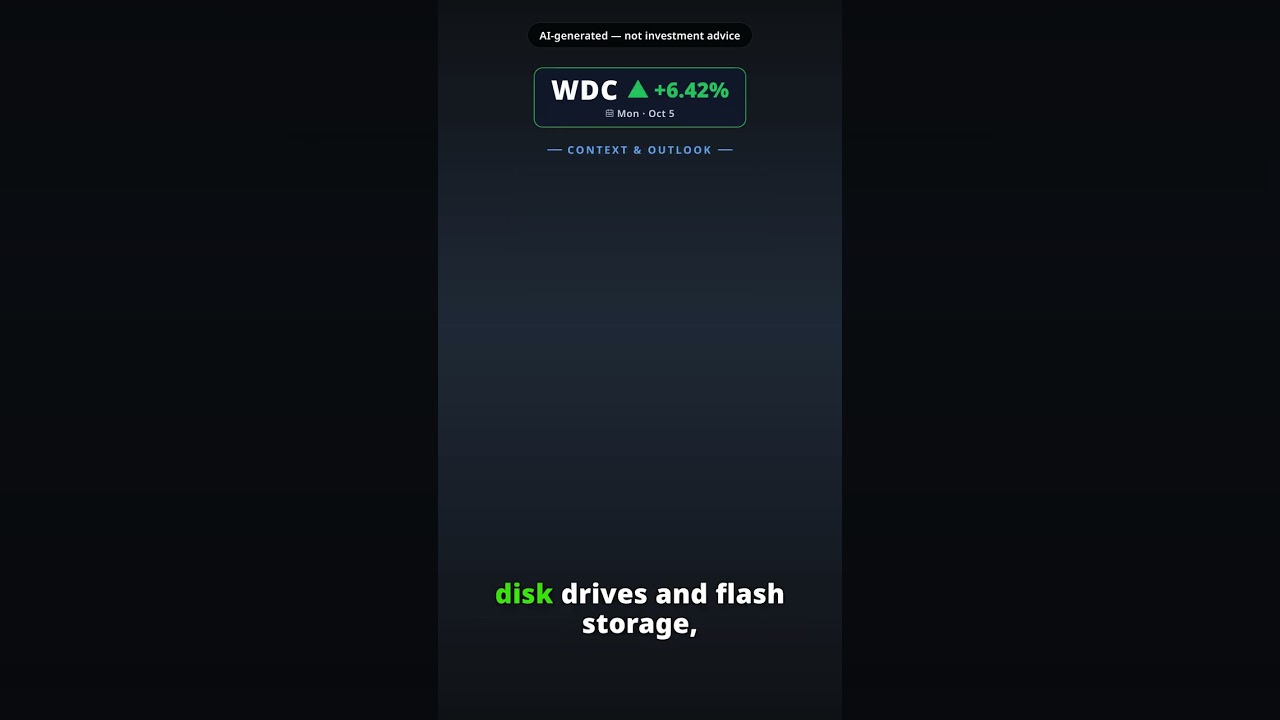 ¿Por qué salta la acción de Western Digital hoy? WDC +6.42% (5 oct)