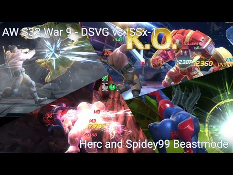 MCOC - AW S32 War 9 - DSVG vs. SSx-1 - Herc and Spidey99 on Fire