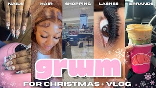 GRWM FOR CHRISTMAS + VLOG: maintenance vlog + last minute shopping & opening gifts | VLOGMAS DAY 11