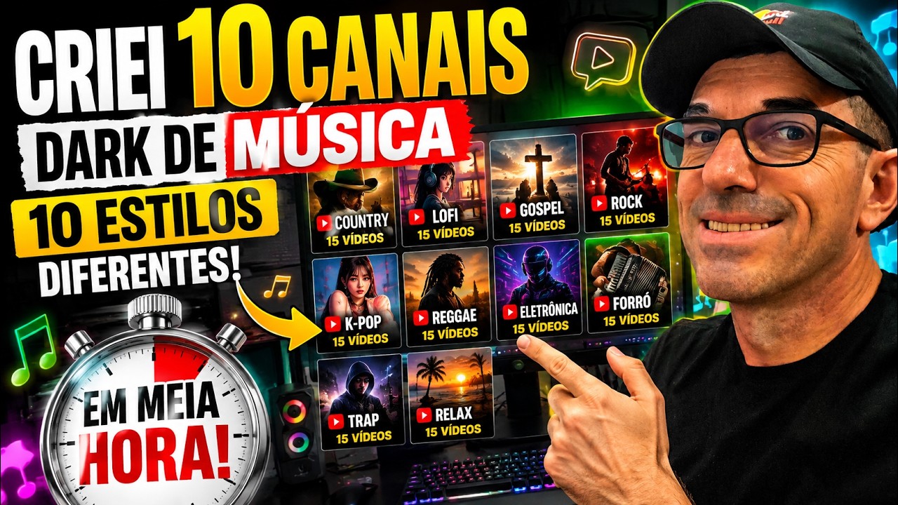 Como Criei 10 Canais Dark de Musicas no mesmo dia 15 videos Pra Cada Um