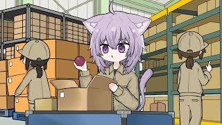 【手描き】工場勤務だった頃の生活の話をするおかゆん【ホロライブ/猫又おかゆ/切り抜き漫画】