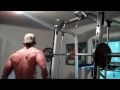 185 lbs standing shoulder press pyramid with 1 min breaks