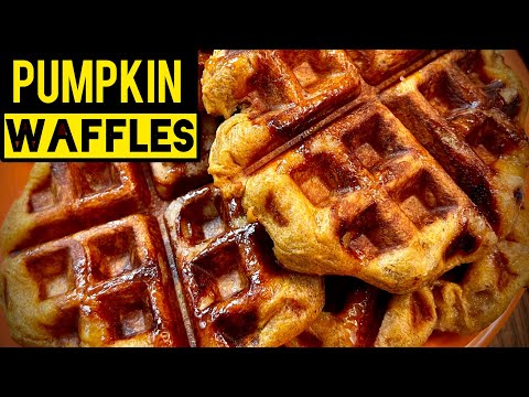 How To Make PUMPKIN WAFFLES - EASY BELGIAN Liège Style RECIPE Using Belgian Pearl Sugar #streetfood