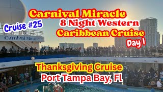 Carnival Miracle Embarkation Day! Boarding, Lunch, Sail Away, and much more. Nov 2025