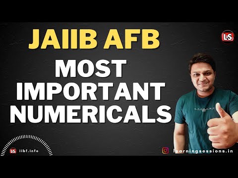 Numerical questions Accounting and Finance (AFB) solved JAIIB Video