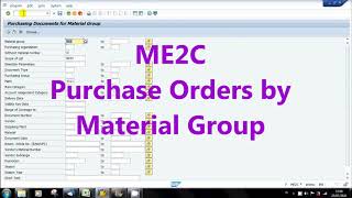 SAP ME2C Purchase Orders by Material Group